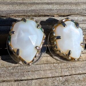 Kendra Scott "Tessa" Ivory Mother-of-Pearl Gold Stud Earnings